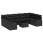 vidaXL Set di divani da giardino da 10 pezzi con cuscini beige in rattan sintetico.
