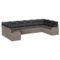 vidaXL Set di divani da giardino da 10 pezzi con cuscini in rattan grigio