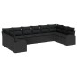vidaXL Set di divani da giardino da 10 pezzi con cuscini in rattan nero
