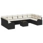 vidaXL Set di divani da giardino in 10 pezzi con cuscini in rattan poliestere marrone vidaXL Set di divani da giardino in 10 pezzi con cuscini in rattan poliestere marrone