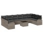 vidaXL Set di divani da giardino 10 pezzi con cuscini in rattan poliestere nero vidaXL Set di divani da giardino 10 pezzi con cuscini in rattan poliestere nero