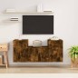 Set Mobili Porta TV 3 pz Rovere Fumo in Legno Multistrato Set Mobili Porta TV 3 pz Rovere Fumo in Legno Multistrato