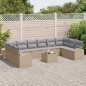 vidaXL Set di Divano da Giardino da 11 Pezzi con Cuscini in Rattan Poliestere Nero