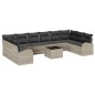 vidaXL Set Divano da Giardino 11 Pezzi con Cuscini in Rattan Polietilene Grigio.