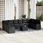 vidaXL Set di divani da giardino 11 pezzi con cuscini in rattan beige.