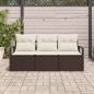 vidaXL Set da Giardino in 3 Pezzi con Cuscini Marroni in Rattan Sintetico. vidaXL Set da Giardino in 3 Pezzi con Cuscini Marroni in Rattan Sintetico.