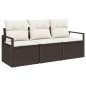 vidaXL Set da Giardino in 3 Pezzi con Cuscini Marroni in Rattan Sintetico. vidaXL Set da Giardino in 3 Pezzi con Cuscini Marroni in Rattan Sintetico.