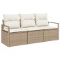 vidaXL Set di divani da giardino 3 pezzi con cuscini beige in polirattan vidaXL Set di divani da giardino 3 pezzi con cuscini beige in polirattan