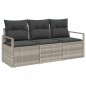vidaXL Set da giardino 3 pezzi con cuscini grigio chiaro in polyrattan