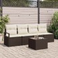 Set Divano da Giardino vidaXL a 5 Pezzi con Cuscini Marrone Polyrattan
