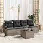 Set Divani Giardino 5 Pezzi Cuscini Grigio Polyrattan