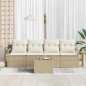 vidaXL Set di Sofà da Giardino a 5 Pezzi con Cuscini Beige in Polyrattan vidaXL Set di Sofà da Giardino a 5 Pezzi con Cuscini Beige in Polyrattan
