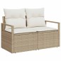 vidaXL Set di Sofà da Giardino a 5 Pezzi con Cuscini Beige in Polyrattan vidaXL Set di Sofà da Giardino a 5 Pezzi con Cuscini Beige in Polyrattan