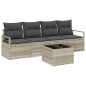Set Divano da Giardino vidaXL da 5 Pezzi con Cuscini Grigio Chiaro Polyrattan Set Divano da Giardino vidaXL da 5 Pezzi con Cuscini Grigio Chiaro Polyrattan