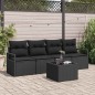 Set di Divani da Giardino vidaXL da 5 Pezzi con Cuscini Nero Polyrattan