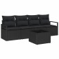 Set di Divani da Giardino vidaXL da 5 Pezzi con Cuscini Nero Polyrattan