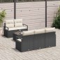 Set di divani da giardino vidaXL 6 pezzi con cuscini in rattan nero