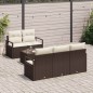 Set di Divani da Giardino vidaXL 6 Pezzi con Cuscini Marrone Polyrattan
