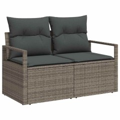 Set Divano da Giardino vidaXL 6 Pezzi con Cuscini Grigio Polyrattan