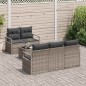 Set Divano da Giardino vidaXL 6 Pezzi con Cuscini Grigio Polyrattan