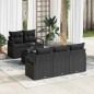 vidaXL Set Divano da Giardino a 6 Pezzi con Cuscini Nero Polyrattan