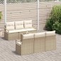 Set Divano da Giardino 7 pezzi con Cuscini Beige Polirattan vidaXL Set Divano da Giardino 7 pezzi con Cuscini Beige Polirattan vidaXL