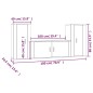 Set Mobili Porta TV 3 pz Bianco Lucido in Legno Multistrato Set Mobili Porta TV 3 pz Bianco Lucido in Legno Multistrato