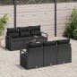 vidaXL Set di divani da giardino da 7 pezzi con cuscini in polyrattan nero