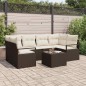 Set Divano Giardino vidaXL 7 Pezzi con Cuscini Marrone Polyrattan