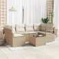 Set Divano da Giardino vidaXL con Cuscini Beige Rattan Sintetico