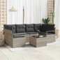 Set di divani da giardino vidaXL con cuscini grigio chiaro in polyrattan Set di divani da giardino vidaXL con cuscini grigio chiaro in polyrattan
