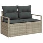 Set di divani da giardino vidaXL con cuscini grigio chiaro in polyrattan Set di divani da giardino vidaXL con cuscini grigio chiaro in polyrattan