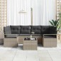 Set di divani da giardino vidaXL con cuscini grigio chiaro in polyrattan Set di divani da giardino vidaXL con cuscini grigio chiaro in polyrattan
