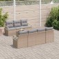 vidaXL Set Divano da Giardino a 8 Pezzi con Cuscini Beige Polirattan