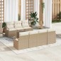 Set divani giardino vidaXL 8 pezzi con cuscini beige in polyrattan