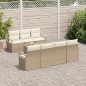 Set divani giardino vidaXL 8 pezzi con cuscini beige in polyrattan