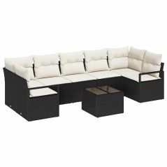 Set di divani da giardino vitaXL 8 pezzi con cuscini Rattan blu posata