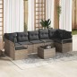 Set Divano da Giardino vidaXL con Cuscini Grigio in Polyrattan