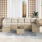 Set da Giardino vidaXL 8 Pezzi con Cuscini in Polyrattan Beige Set da Giardino vidaXL 8 Pezzi con Cuscini in Polyrattan Beige