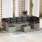 Set Divano da Giardino vidaXL 8 Pezzi con Cuscini Grigio Chiaro Polyrattan
