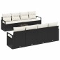 vidaXL Set Divano da Giardino 9 Pezzi con Cuscini Nero Polyrattan vidaXL Set Divano da Giardino 9 Pezzi con Cuscini Nero Polyrattan