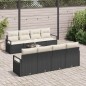 vidaXL Set Divano da Giardino 9 Pezzi con Cuscini Nero Polyrattan vidaXL Set Divano da Giardino 9 Pezzi con Cuscini Nero Polyrattan