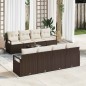 Set Divano da Giardino vidaXL 9 Pezzi con Cuscini Rattan Marrone