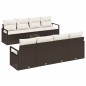 Set Divano da Giardino vidaXL 9 Pezzi con Cuscini Rattan Marrone