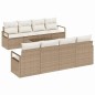 Set Divano da Giardino vidaXL 9 Pezzi con Cuscini Beige Polyrattan
