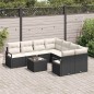 Set di divani da giardino vidaXL 9 pezzi con cuscini Nero Polirattan Set di divani da giardino vidaXL 9 pezzi con cuscini Nero Polirattan