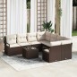 Set divano da giardino vidaXL a 9 pezzi con cuscini in polyrattan marrone Set divano da giardino vidaXL a 9 pezzi con cuscini in polyrattan marrone