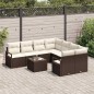 Set divano da giardino vidaXL a 9 pezzi con cuscini in polyrattan marrone Set divano da giardino vidaXL a 9 pezzi con cuscini in polyrattan marrone