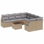 Set da giardino a 9 pezzi di vidaXL con cuscini Beige Rattan