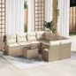 Set Divano da Giardino vidaXL 9 Pezzi con Cuscini Beige Rattan Sintetico